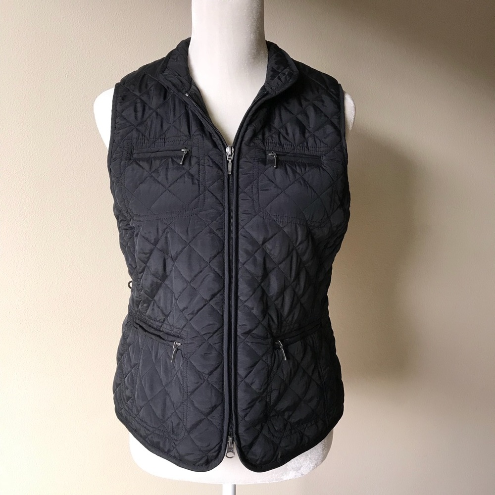 Croft and Barrow black quilted zip up vest