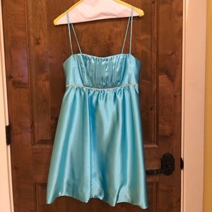 Jessica McClintock baby blue silk dress