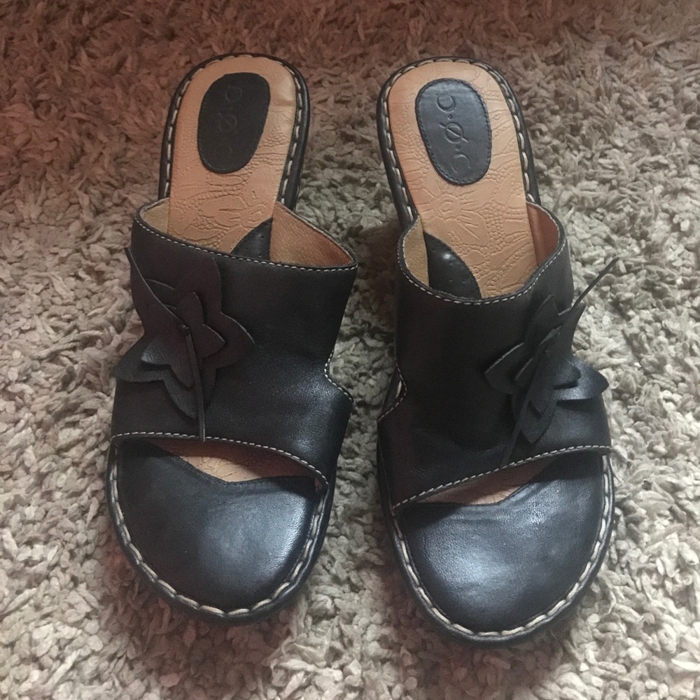 Black Wedge Sandals