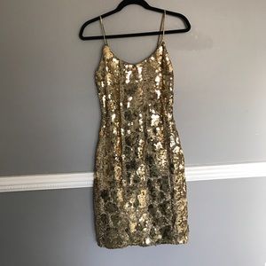 Gold mini dress