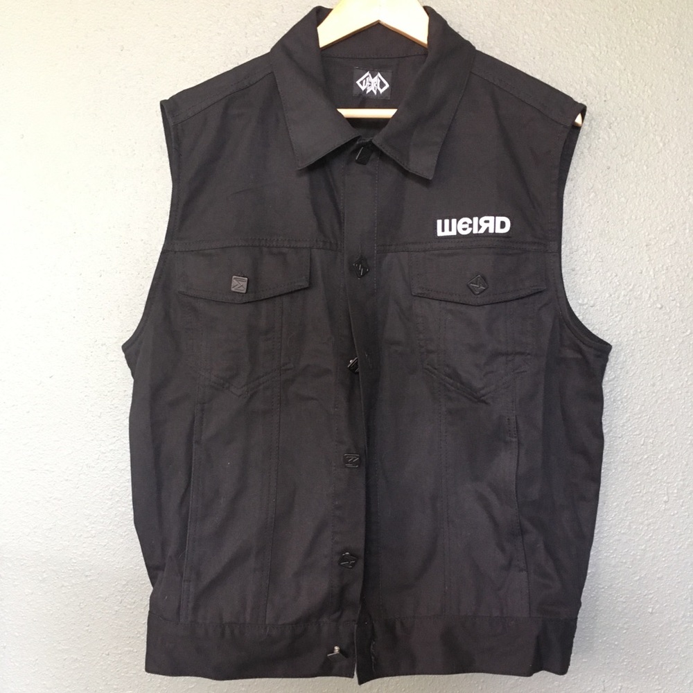 Weird brand black denim vest