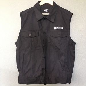 Weird brand black denim vest