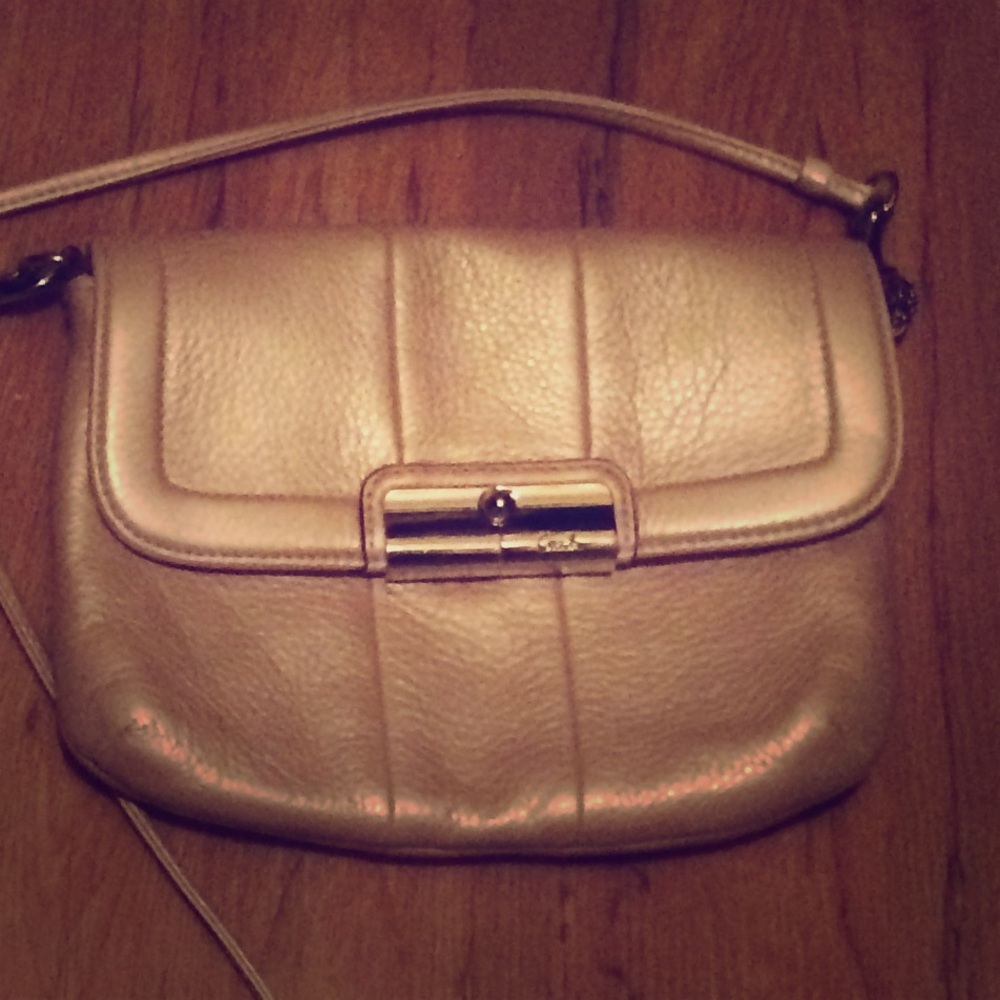 Coach purse blush gold tone