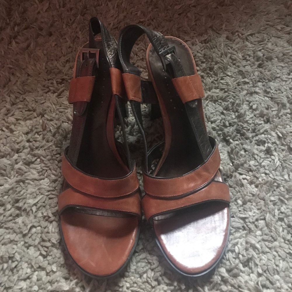 Burnt Orange and Bronze Metallic High Heel