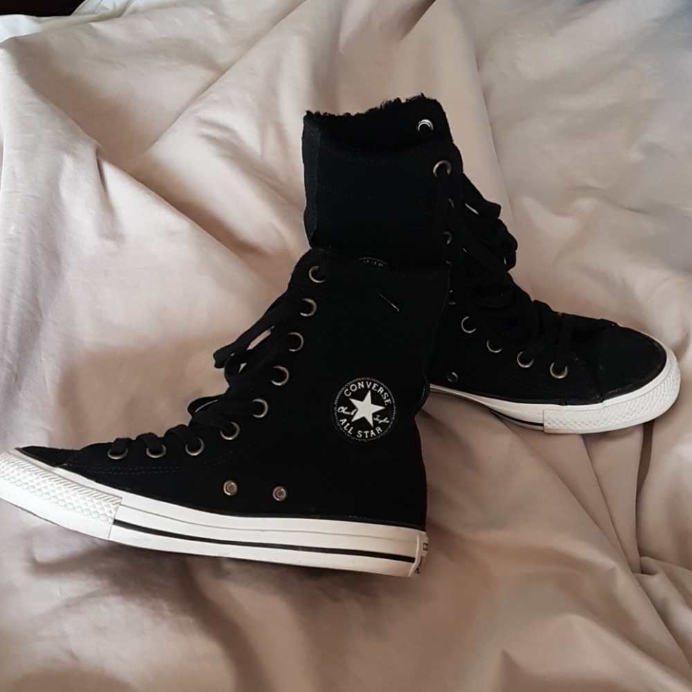 Leather Converse - wool lined