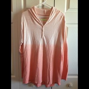 Earth Yoga peach colored dip dyed hoodie