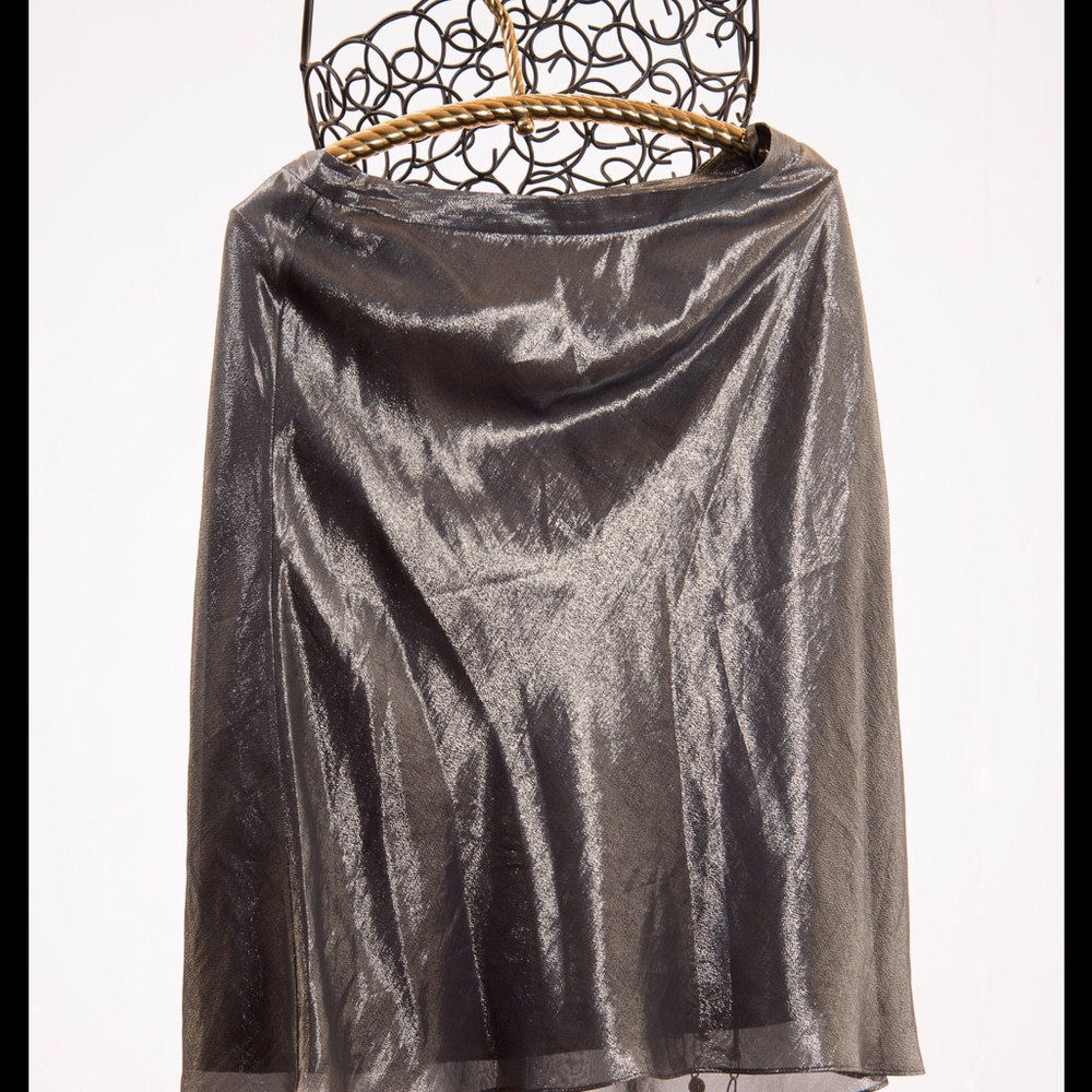 Women's Banana Republic silk, metal skirt