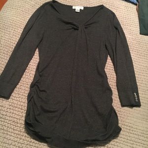 Grey knot front maternity sweater