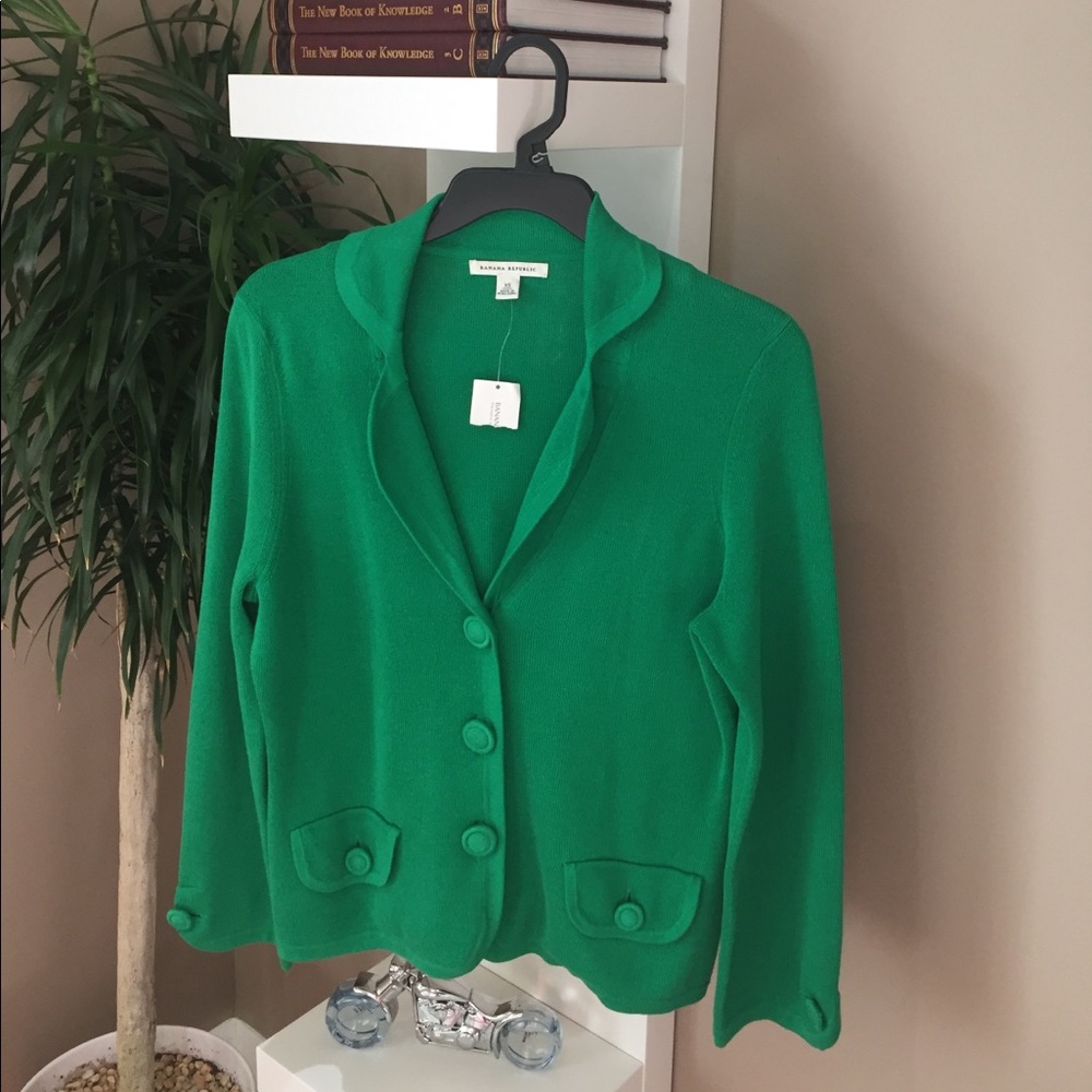 Banana Republic green cardigan sweater- size xs