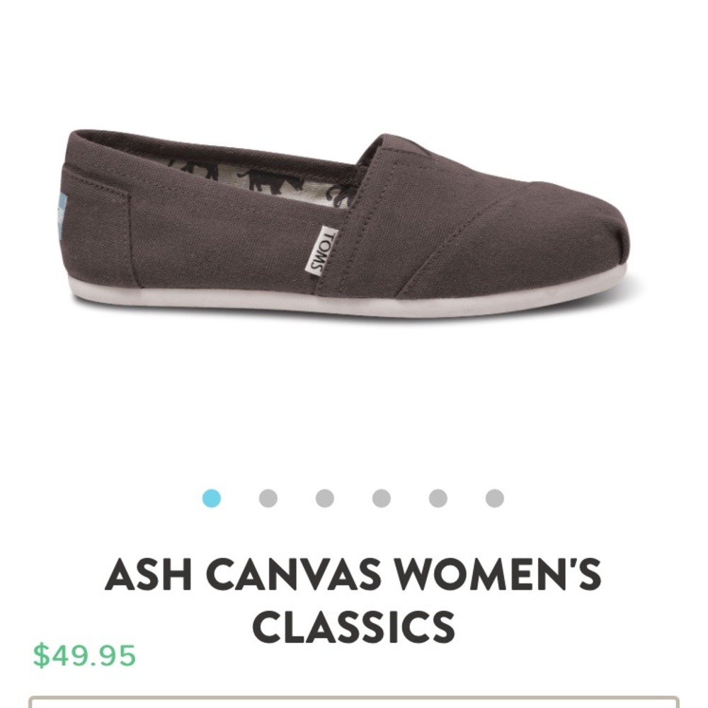 Grey TOMS size 6.5