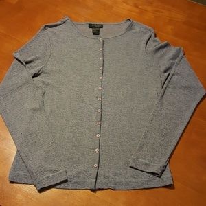 Express Button Up Sheer Cardigan Large