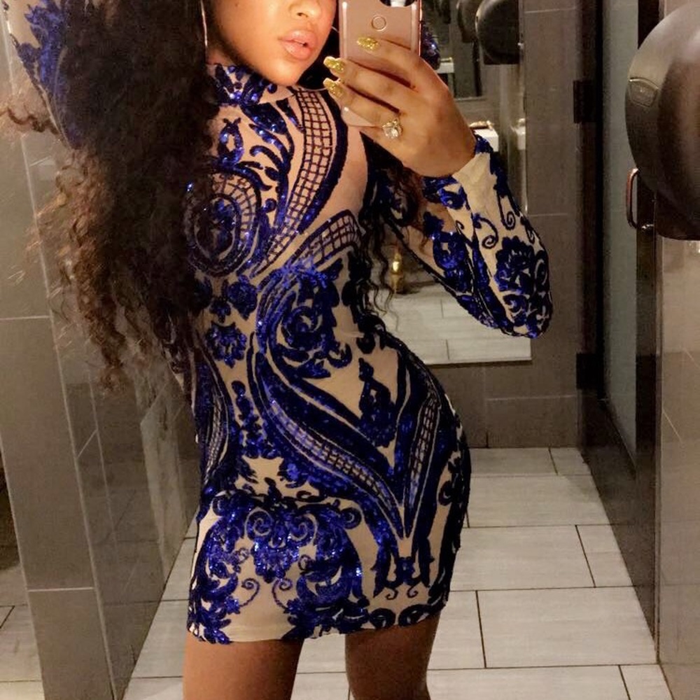 Blue Sequin Dress