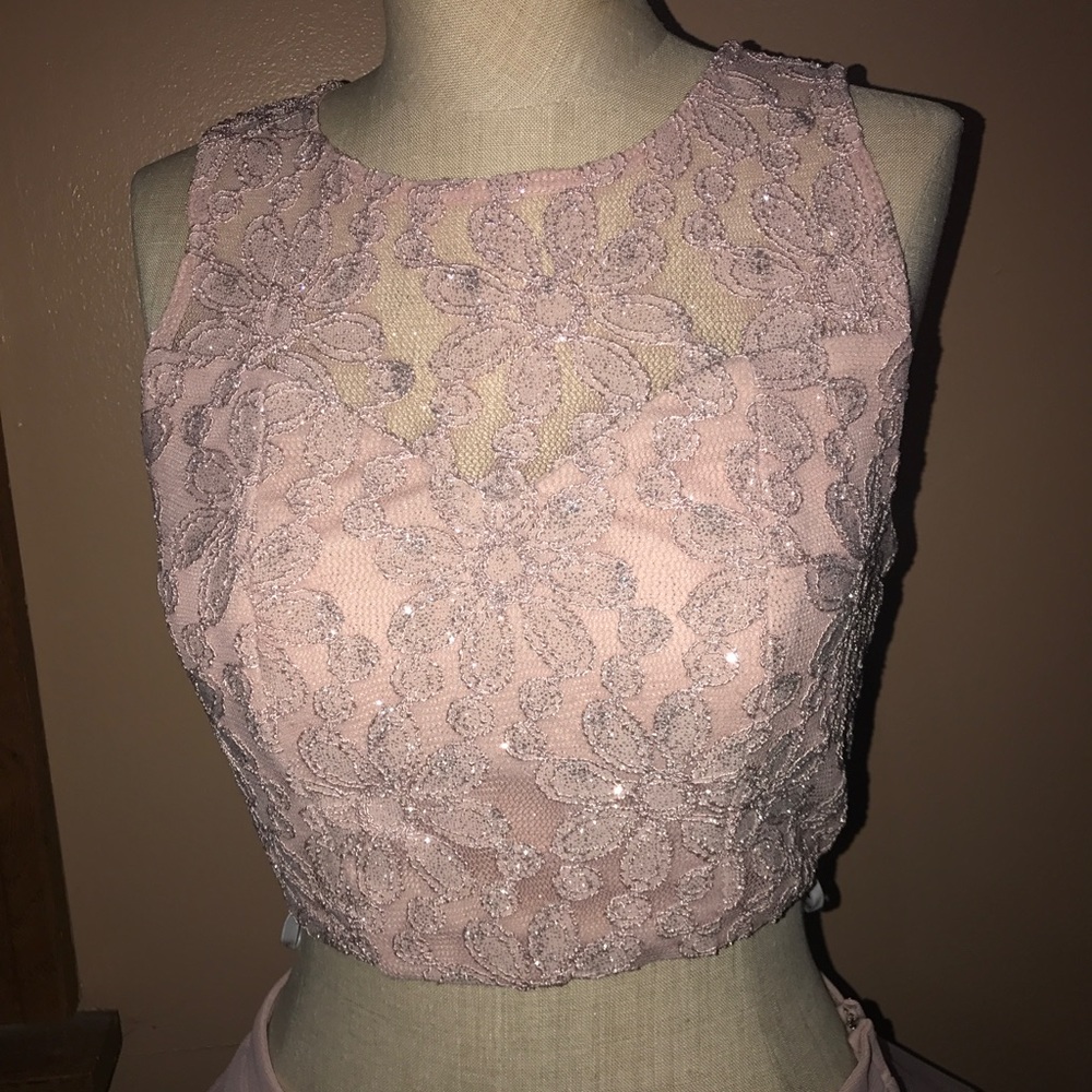 Size 7 two piece dress in blush pink