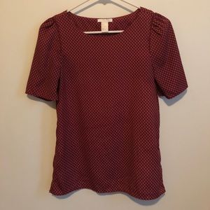 H&M Patterned Short Sleeve Blouse