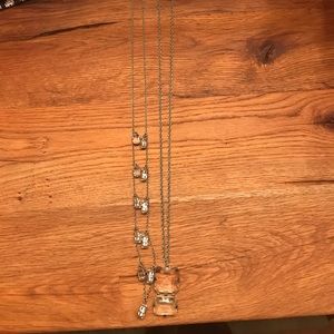 Anne Taylor long necklace , clear gems set