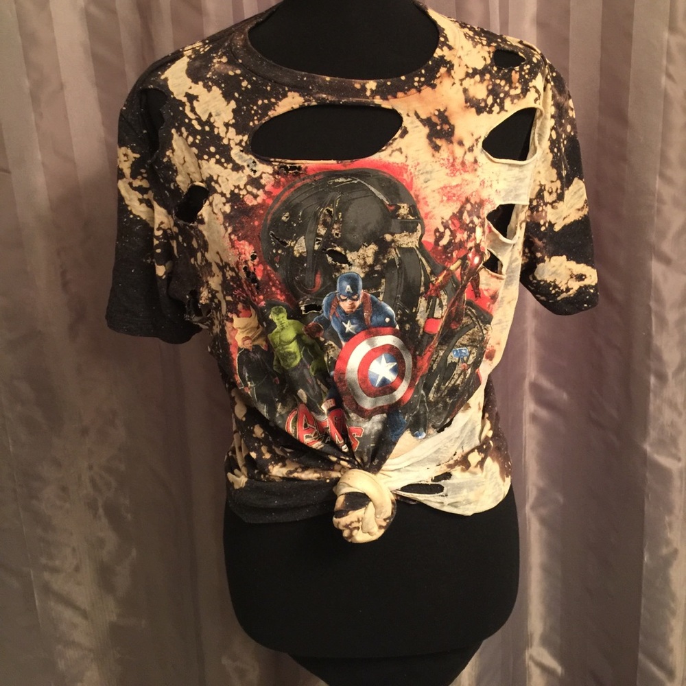 Marvel Bleached/Distressed Grunge Shirt