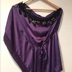 One shoulder sequin top