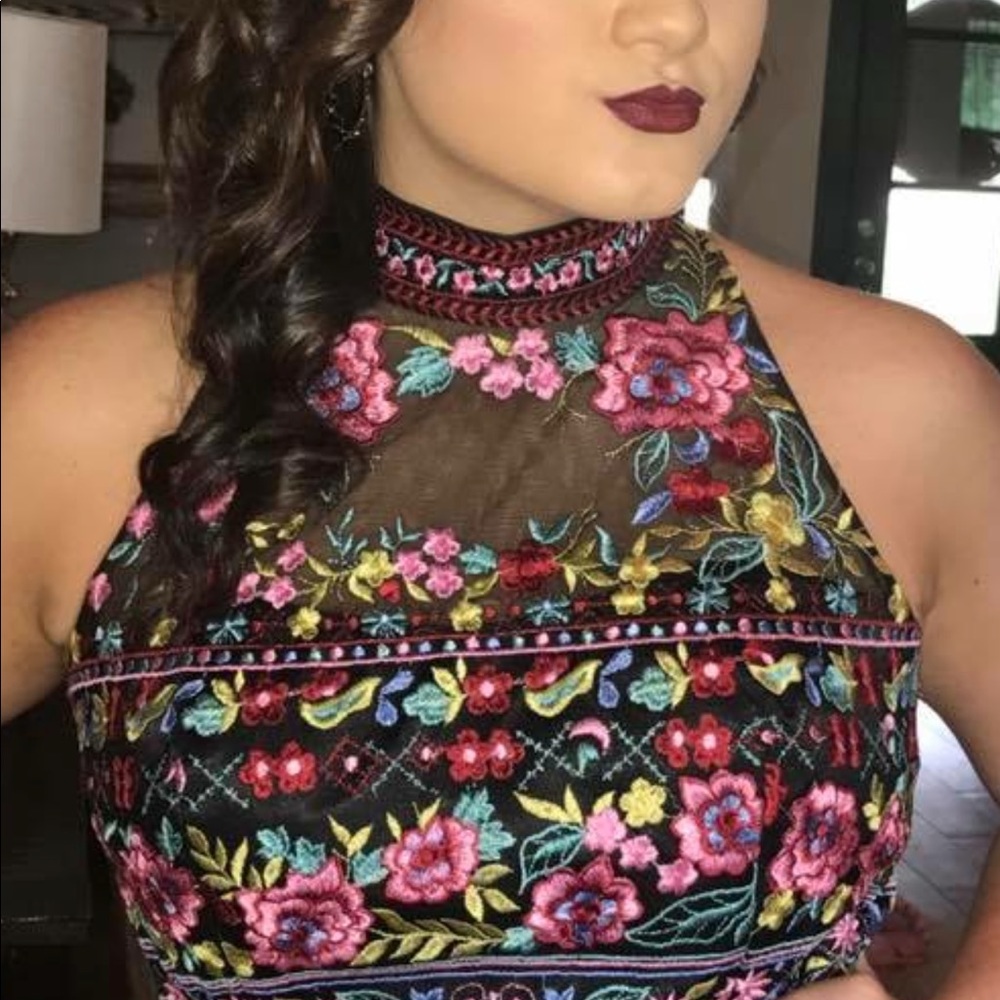 Two piece embroidered dress