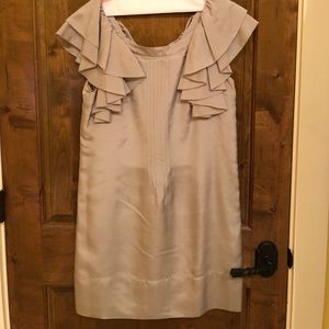 Gray/Silver Ruffle Sleeve Dress