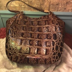 Brahmin croc embossed leather