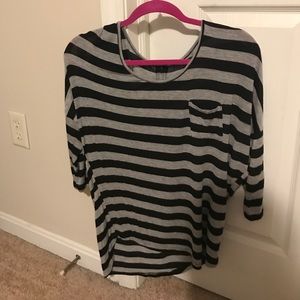 Black and gray striped tunic