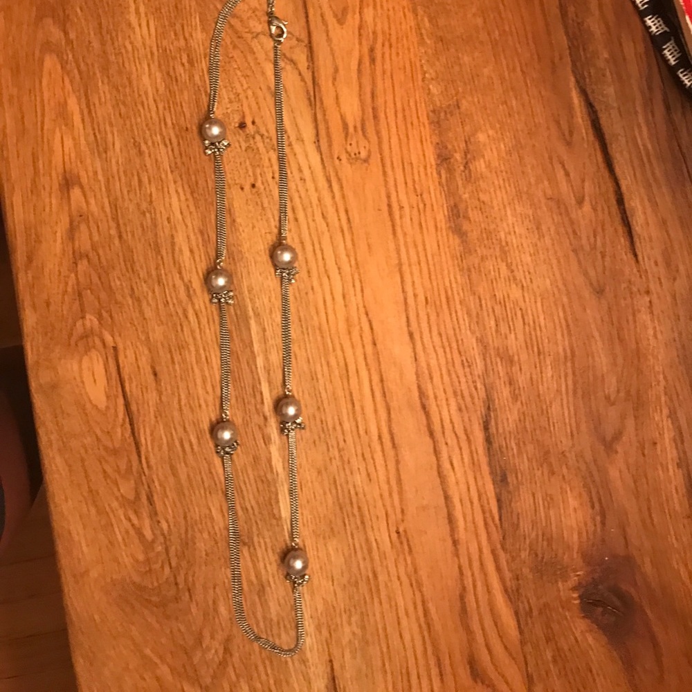 Silver long necklace