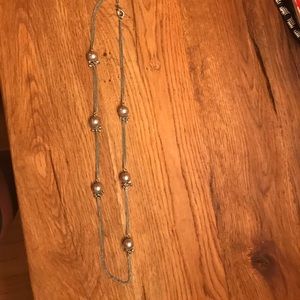 Silver long necklace