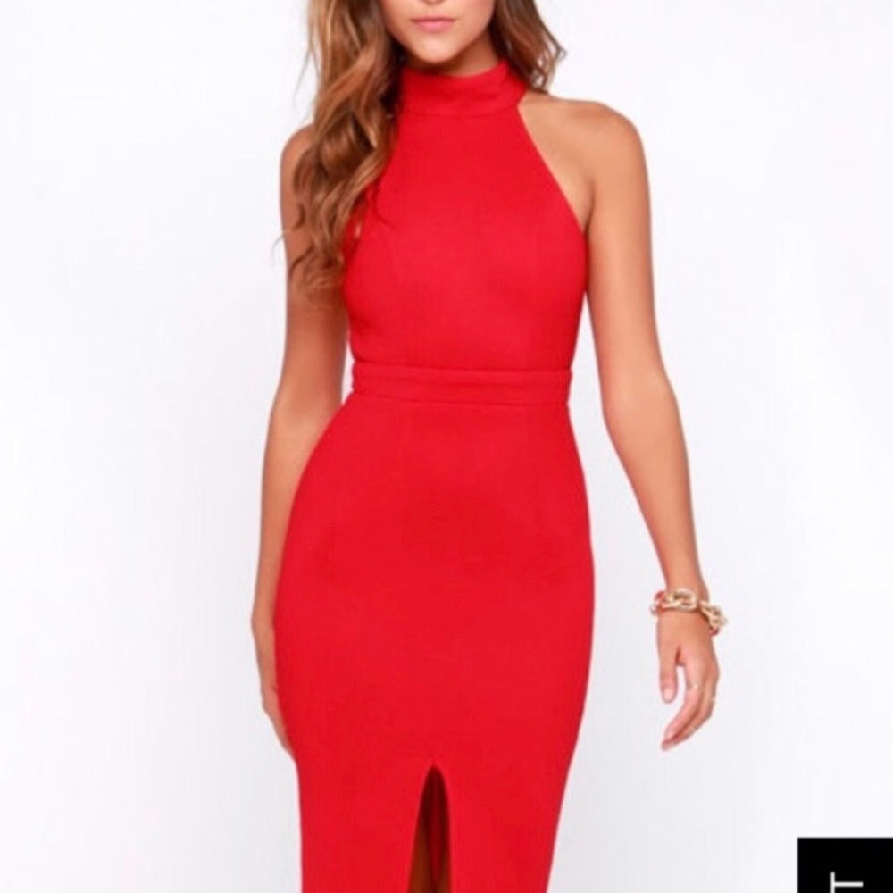 Lulu’s Red MIDI Body-con, Size M, NWT