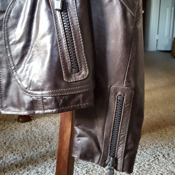 NWOT Genuine leather  Chocolate Brown jacket ๐ - Picture 7 of 8