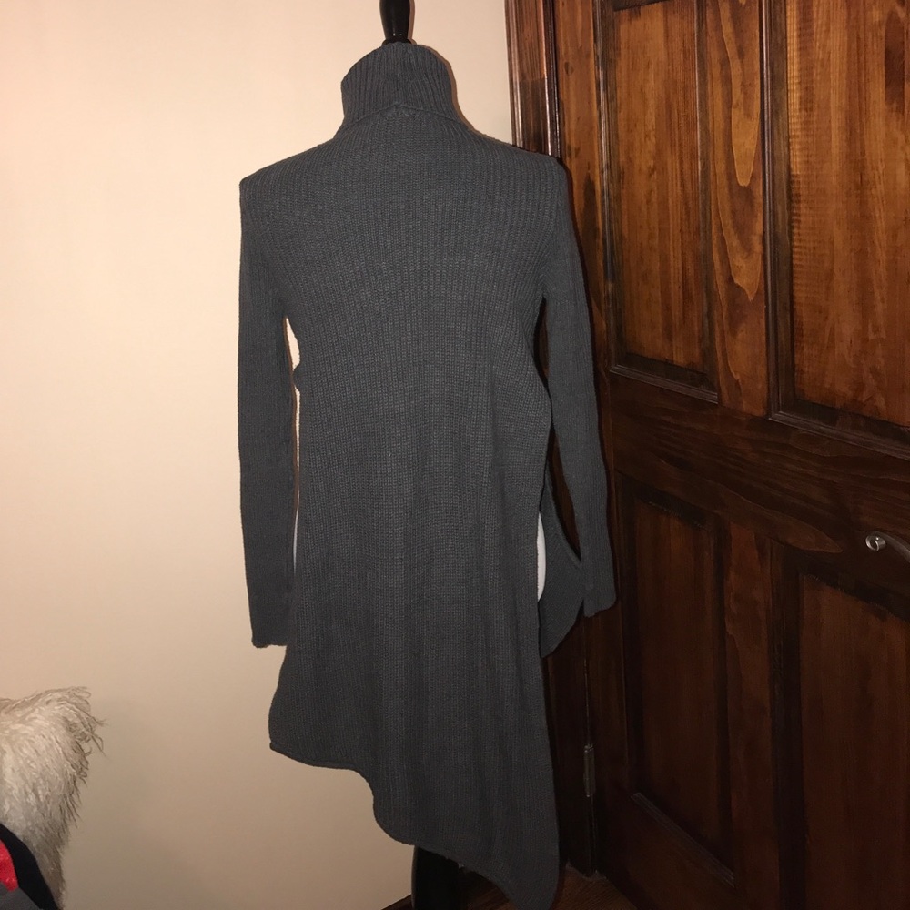 Express Diagonal Turtleneck Sweater W/ Side Slits - image 3