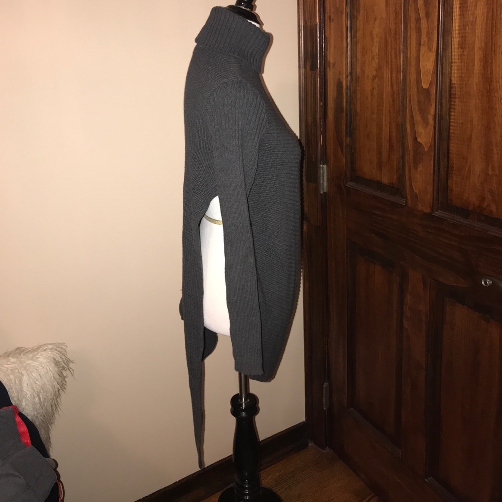 Express Diagonal Turtleneck Sweater W/ Side Slits - image 4