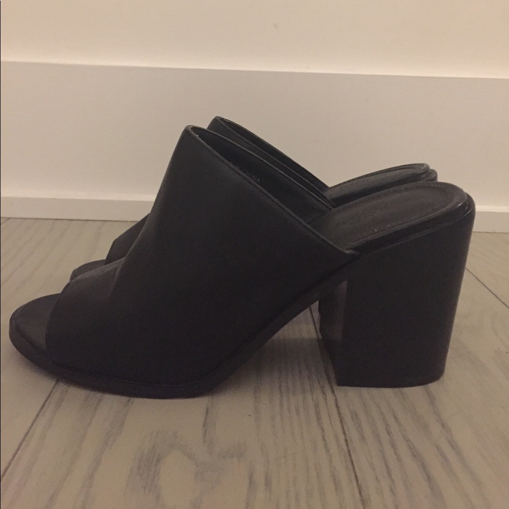 Urban Outfitters black heel slides
