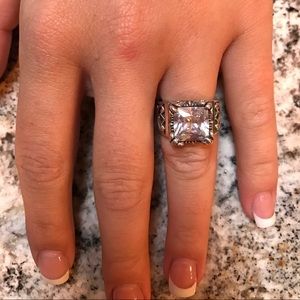 Silpada ring with square clear stone