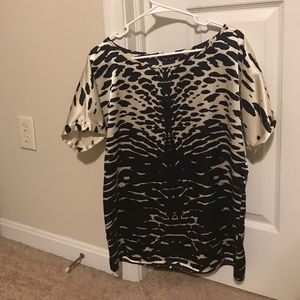 Short sleeved leopard print blouse