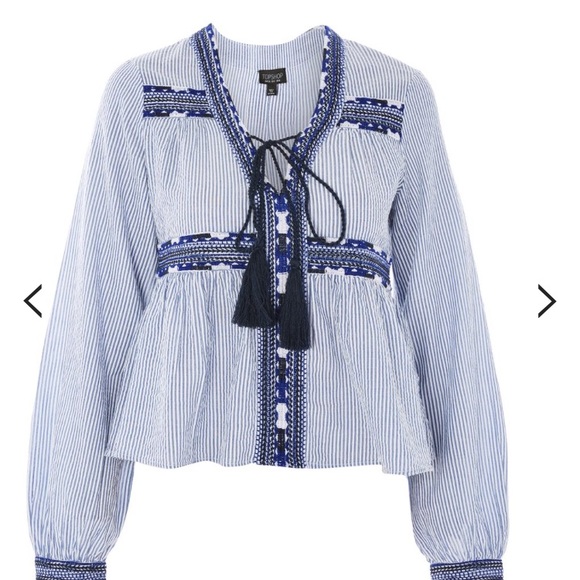 Topshop Tops - Topshop embroidered top