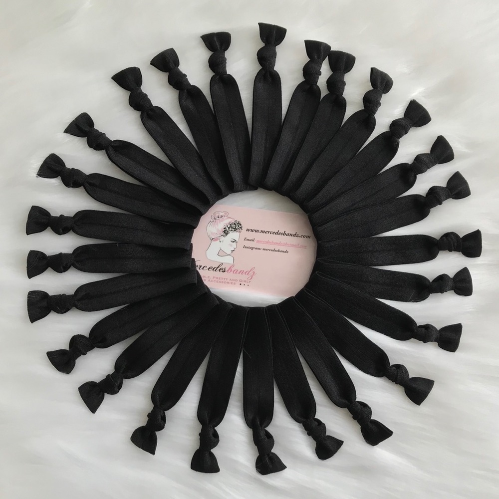 Set Of 26 Black Hair Ties