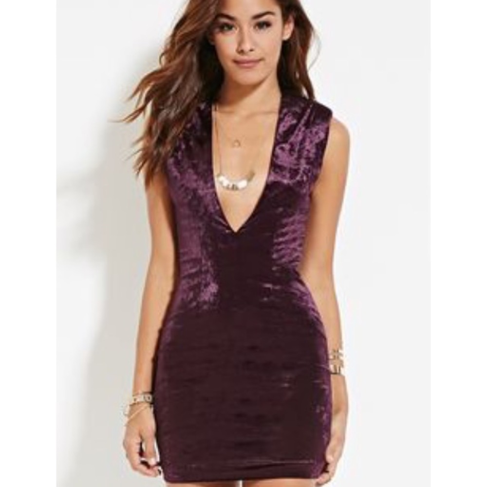Deep v velvet dress