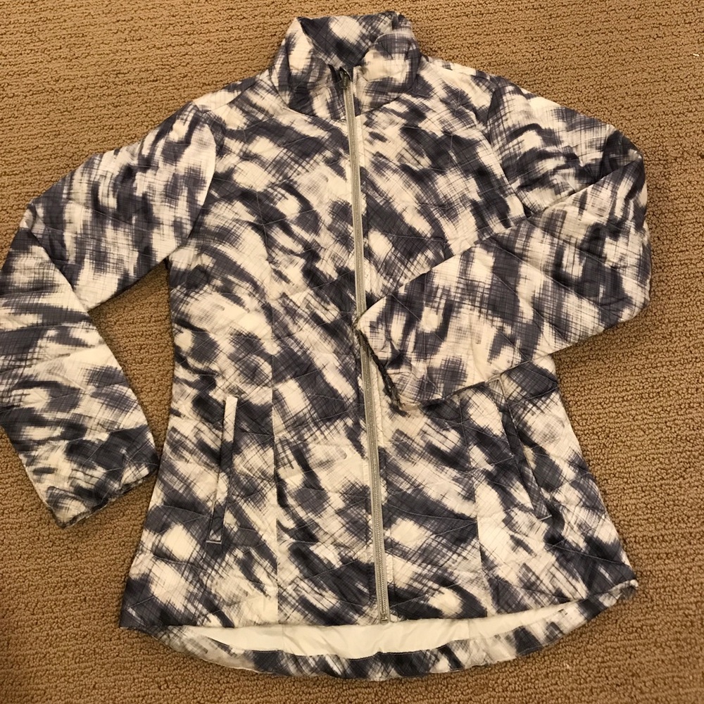 SOLD Athleta Down Jacket Gray and White Size Small