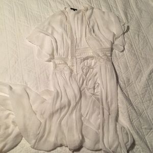 Whimsical White/Lace Maxi Robe