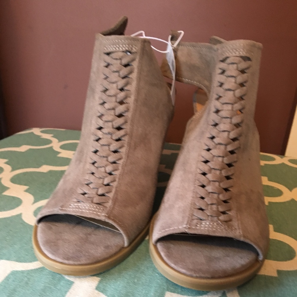 Peep toe booties