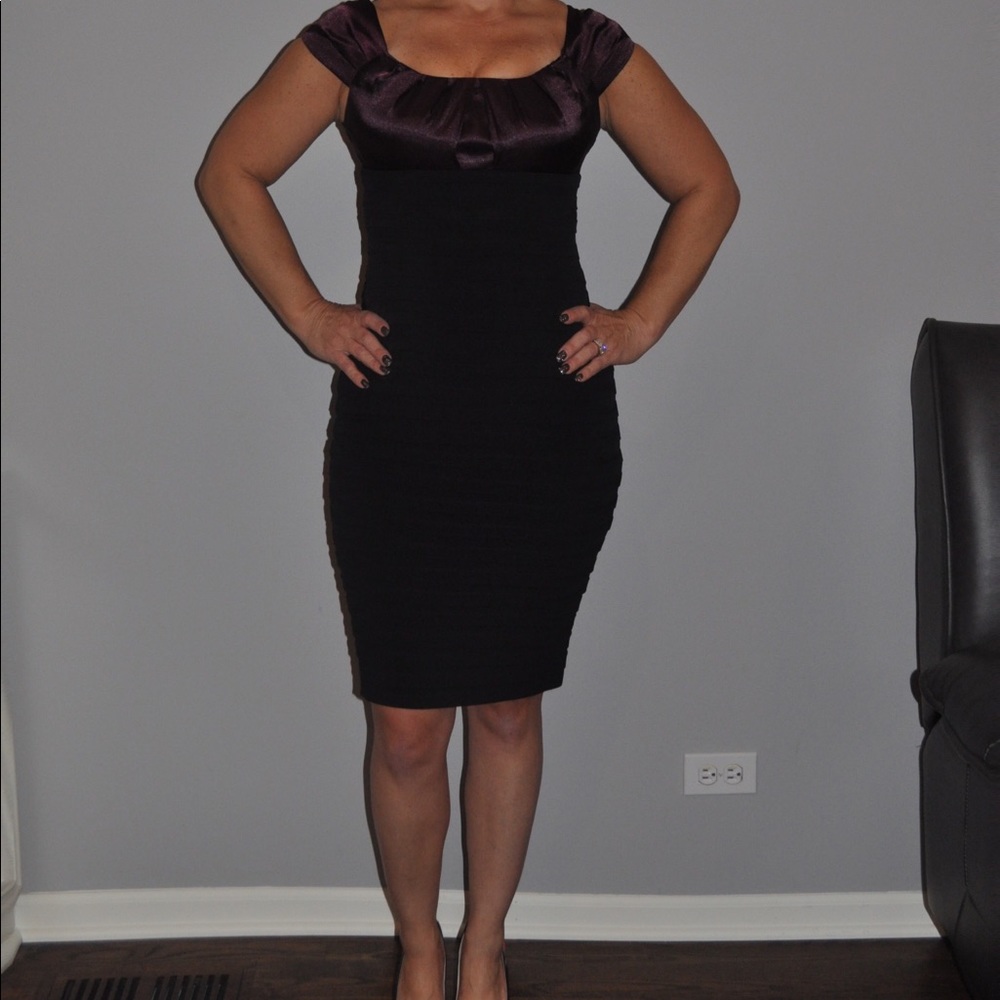 Maroon & Black Cocktail Dress