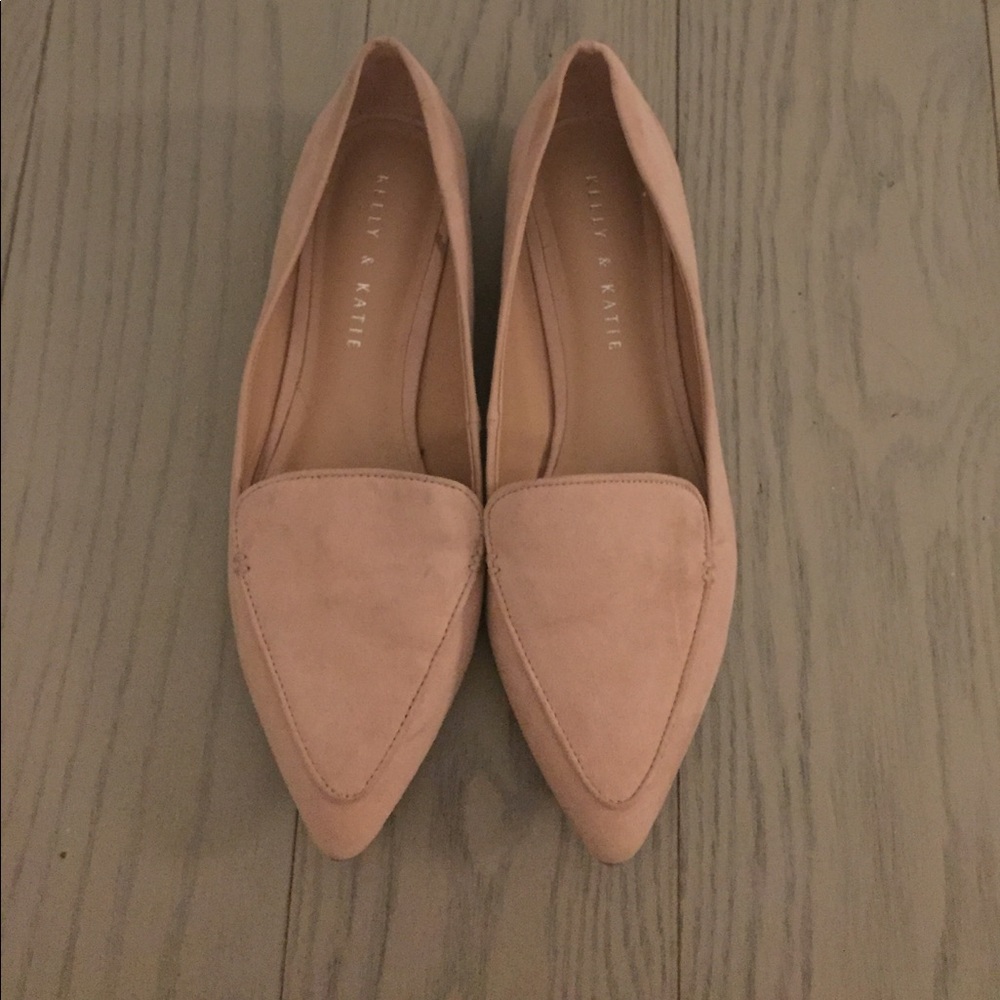 Blush suede loafers/flats