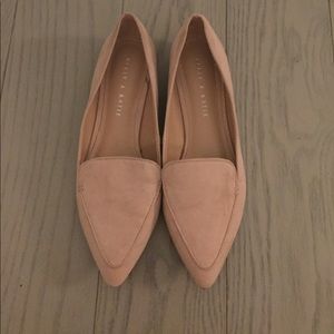 Blush suede loafers/flats