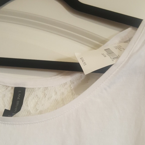 NEW W TAGS Lane Bryant 22/24 white lace tee - Picture 2 of 3