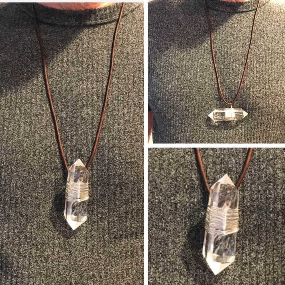 Large CHARGED Natural Quartz point wrapped in SP