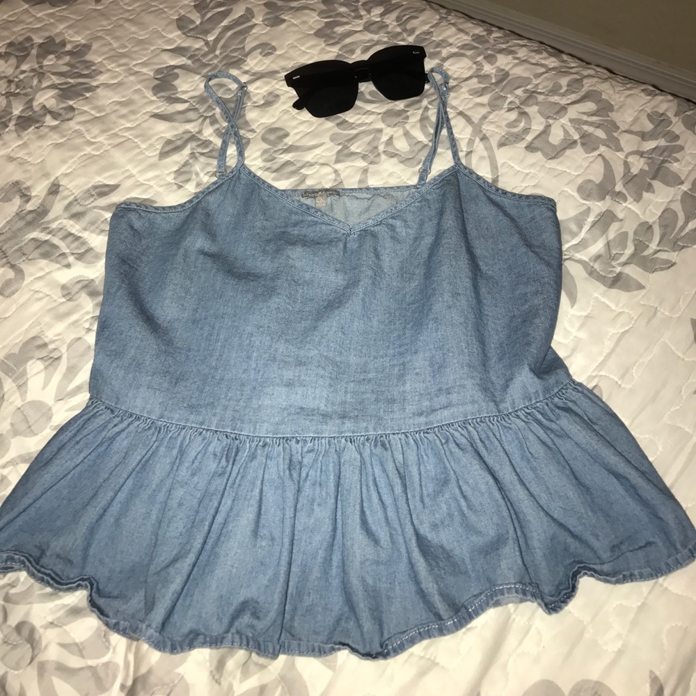 Chambray peplum top