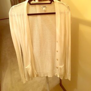White knit long sweater