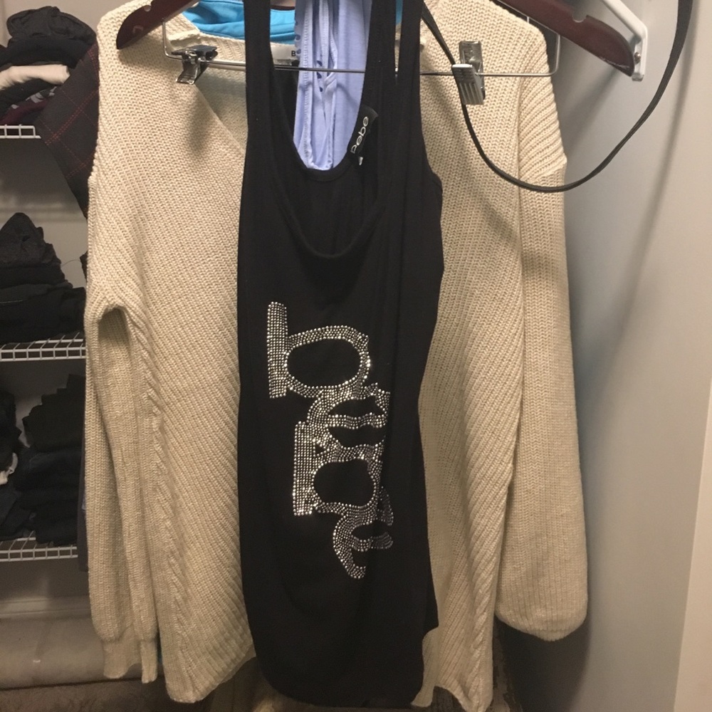 Bebe black studded tank