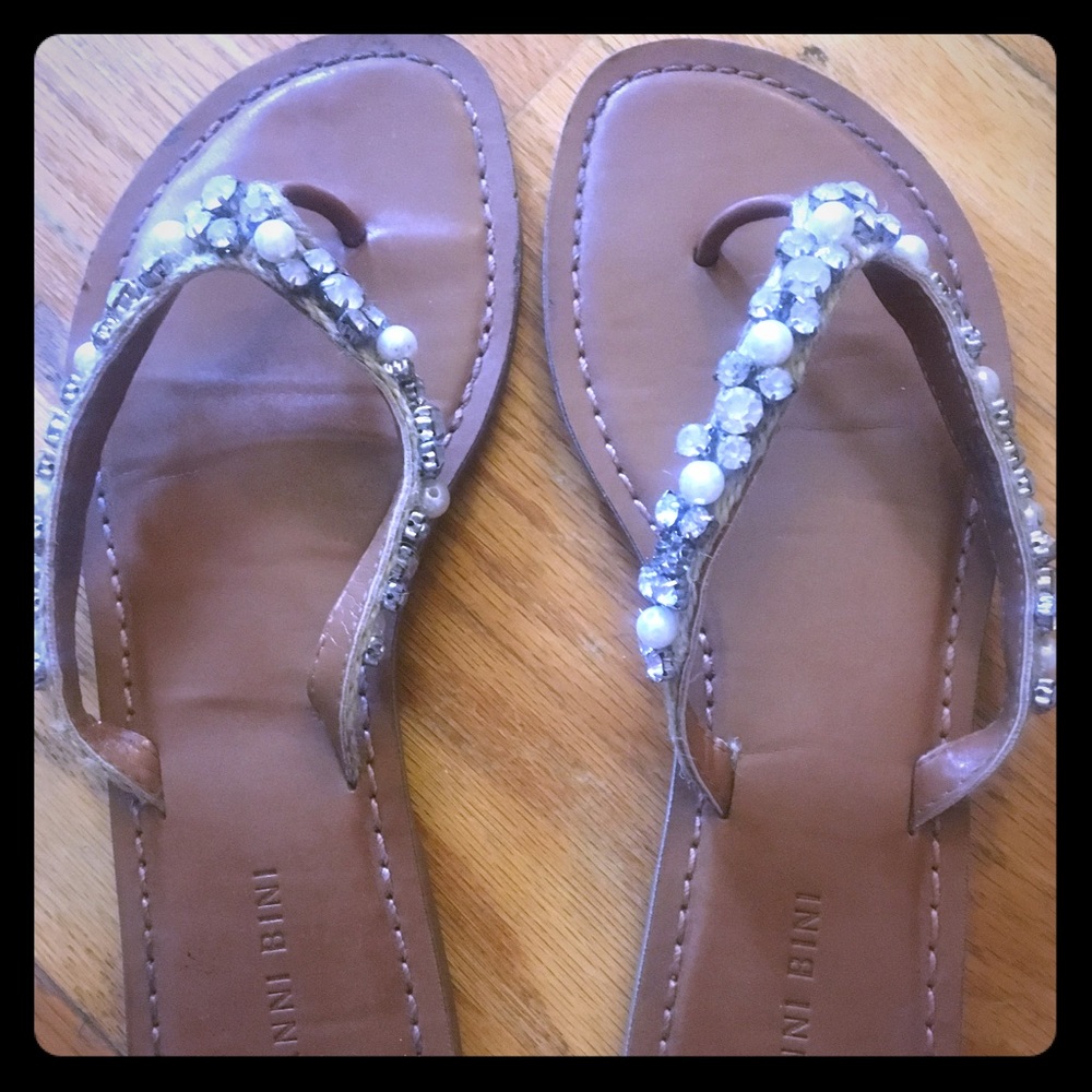 Gianni Bini Pearl & Rhinestone Sandals