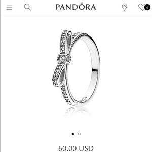 AUTHENTIC Pandora Sparkling Bow Ring